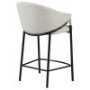 Beige and Glossy Black Sloped Arm Counter Height Stools (Set of 2)