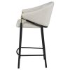 Beige and Glossy Black Sloped Arm Counter Height Stools (Set of 2)
