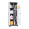 Metal Storage Cabinets, Cleaning Tool Cabinet with Locking Door, Tall Broom Tool Organizer and Storage, Large Storage Cabinet for Kitchen, Pantry