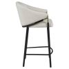 Beige and Glossy Black Sloped Arm Counter Height Stools (Set of 2)