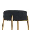 30" Tall, Round High Bar Stools, Set of 2 - Contemporary upholstered dining stools for kitchens