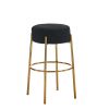 30" Tall, Round High Bar Stools, Set of 2 - Contemporary upholstered dining stools for kitchens
