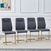 Comes with faux leather cushioned seats, living room chairs with metal legs, suitable for kitchen, living room, bedroom, and dining room side chairs