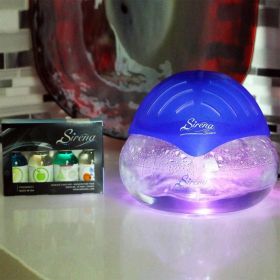 Deluxe package includes scent pack - Home and office water filter air freshener - Essential oil diffuser with LED night light - Compact air purifier f (Color: Blue)